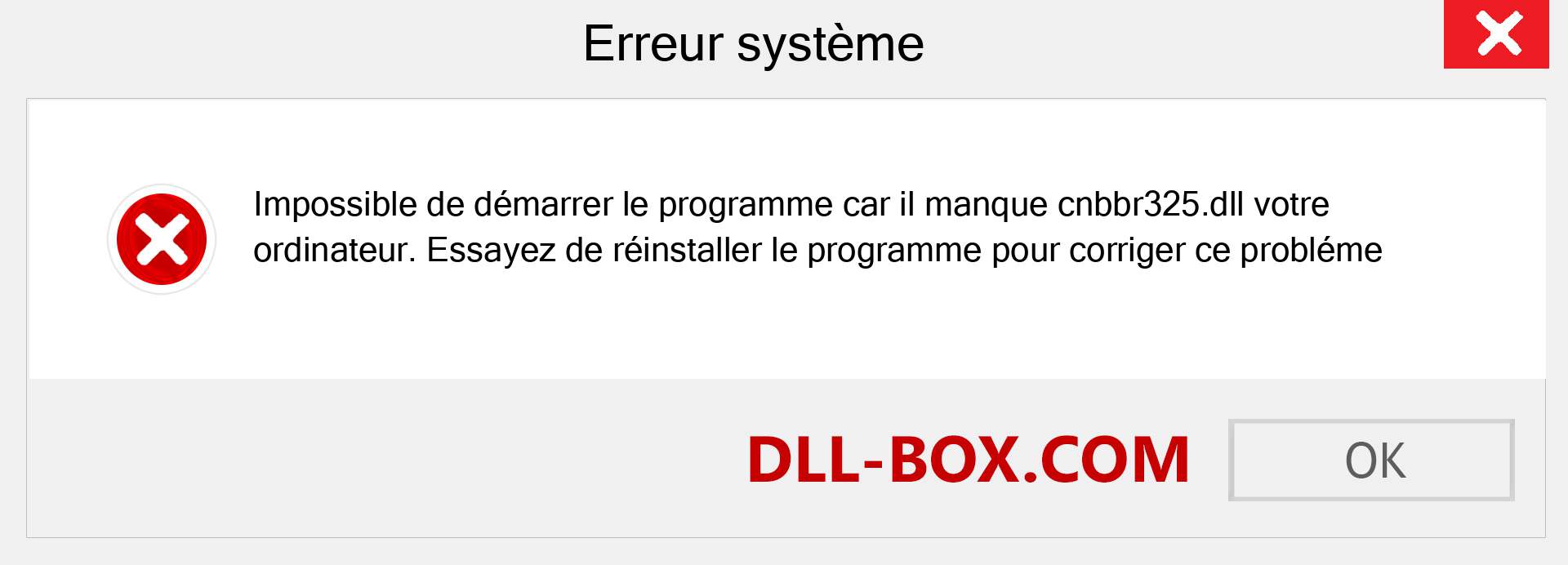 Le fichier cnbbr325.dll est manquant ?. Télécharger pour Windows 7, 8, 10 - Correction de l'erreur manquante cnbbr325 dll sur Windows, photos, images